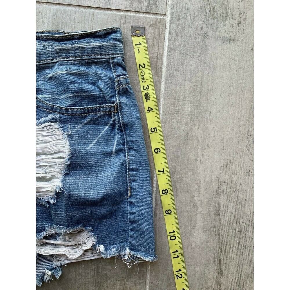 Summer Beach Soft Denim Jean Cut Off Shorts Distressed Medium Light Wash Size 27 - Picture 7 of 8